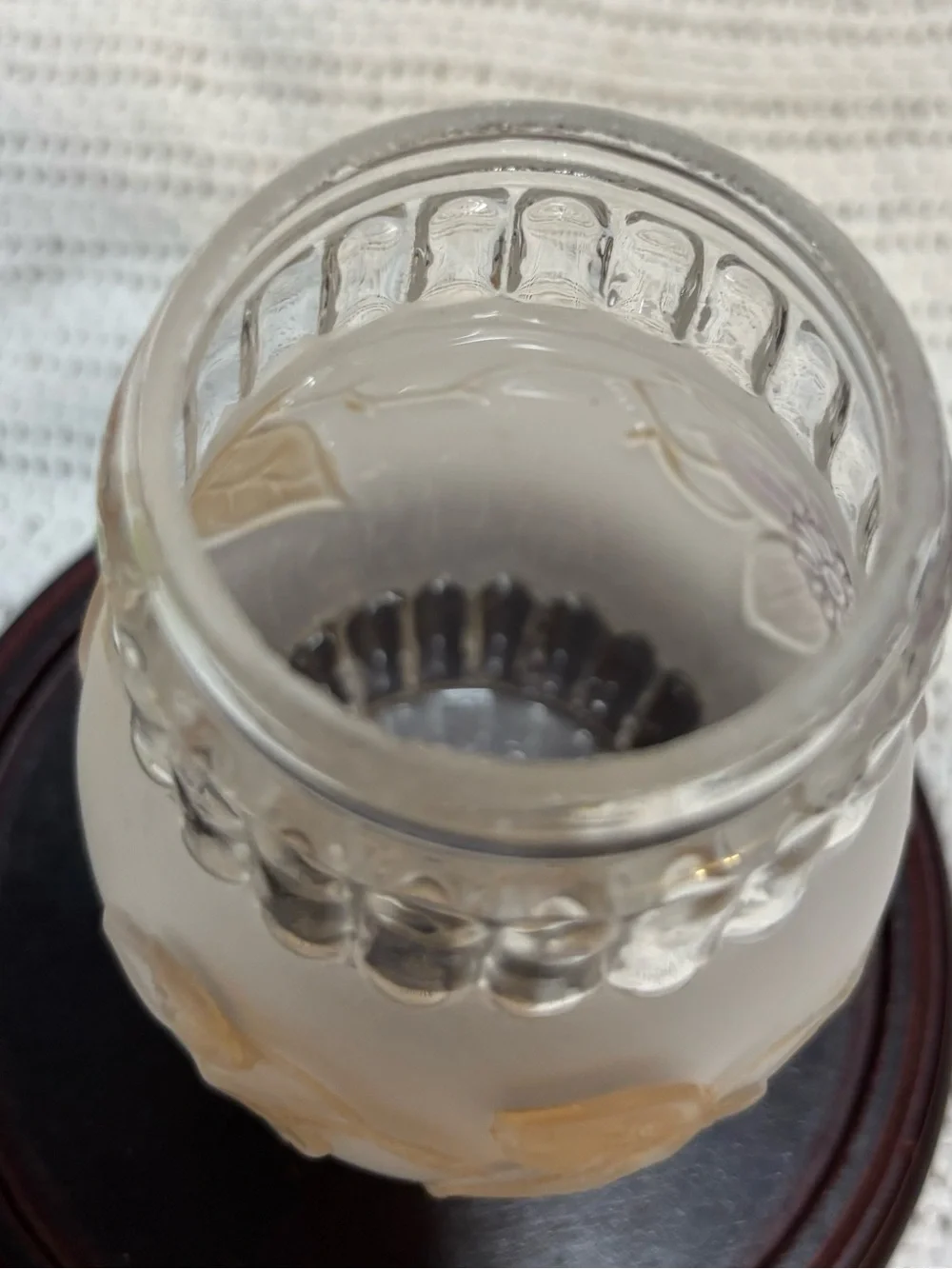 Antique EAPG Crystal Glass “Clematis” Toothpick Holder / Condiment Jar
